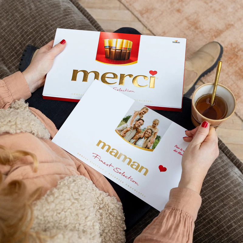 Merci chocolate with card - 400 grams - | Livrare Flori Județul Călărași