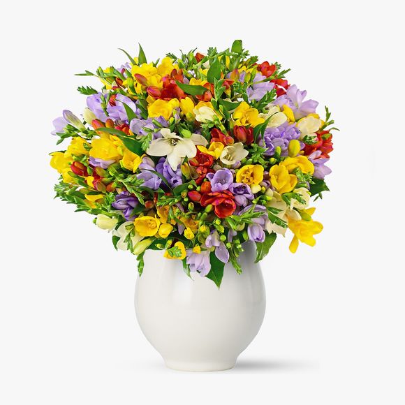 Buchet de 101 frezii multicolore