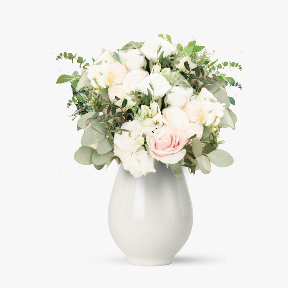 Buchet Alb cu Eucalipt
