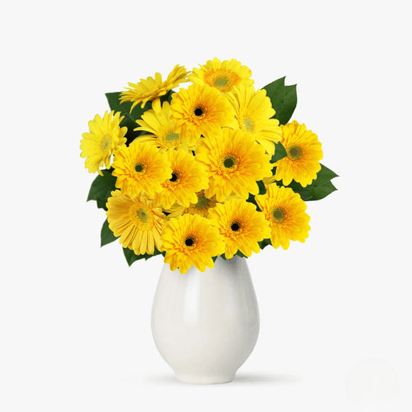 Buchet de 25 gerbera galbene