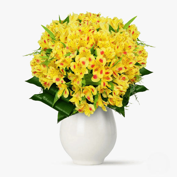 Buchet de 21 alstroemeria galbene