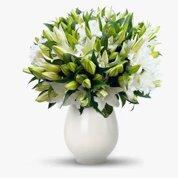 Buchet de 101 crini imperiali albi
