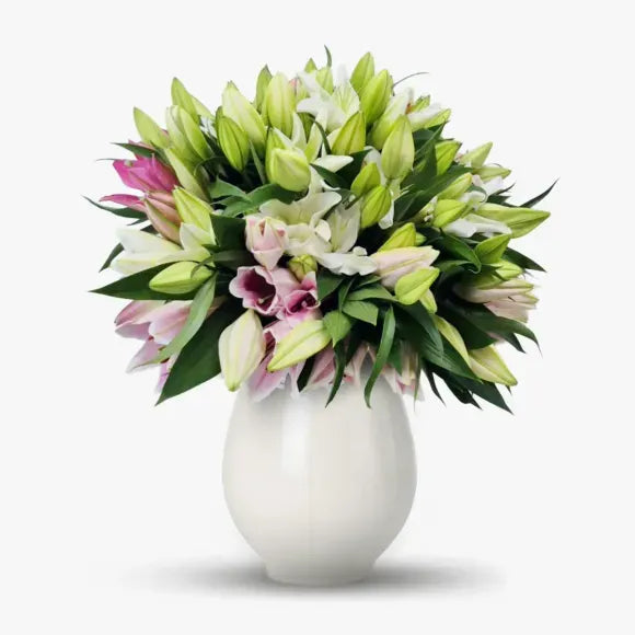 Buchet de 35 crini imperiali roz