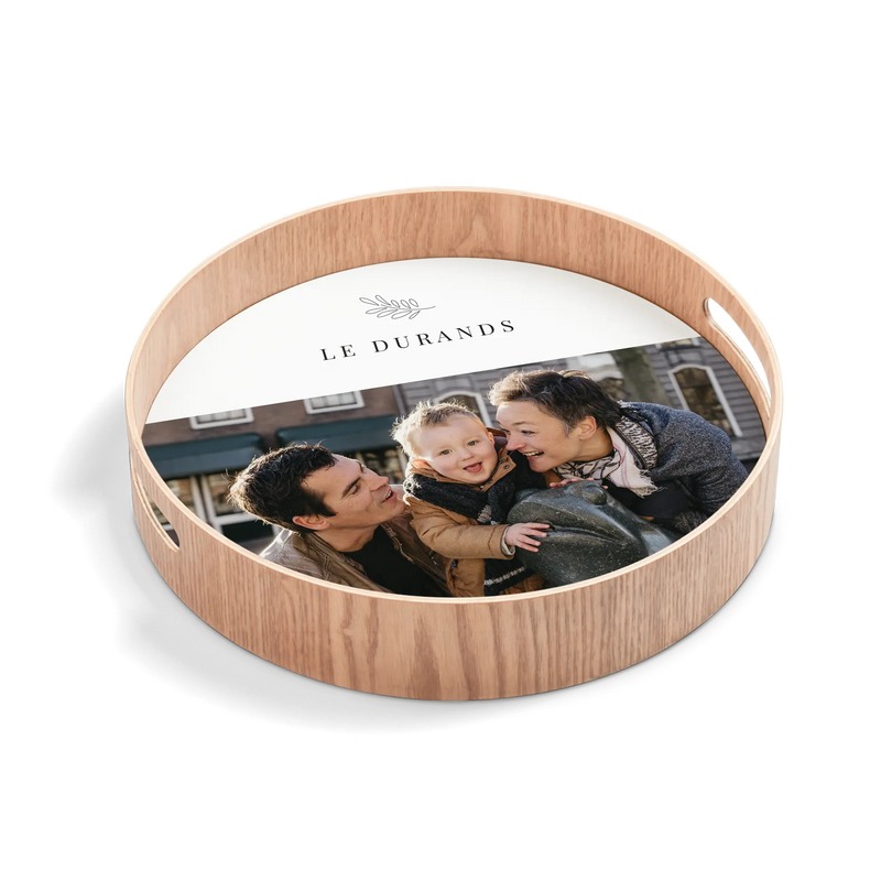 Serving tray - Round - Wood - 30 cm - | Livrare Flori Județul Călărași