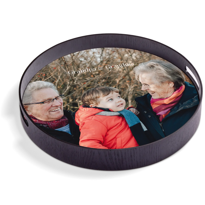 Serving tray - Round - Black - 40 cm - | Livrare Flori Județul Călărași