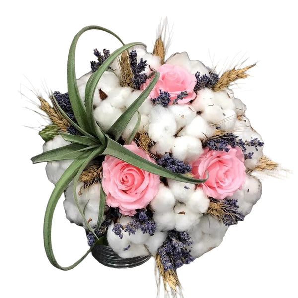Buchet Cununie Trandafiri Criogenati Roz Si Lavanda