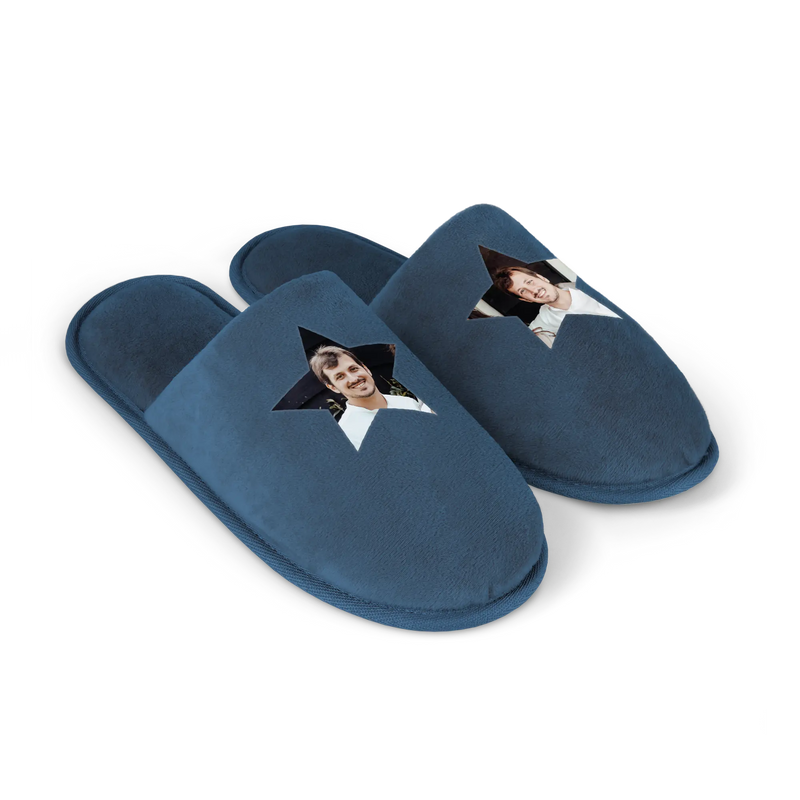 Personalised slippers - Albastru - Size 43 - 45 - | Livrare Flori Județul Călărași