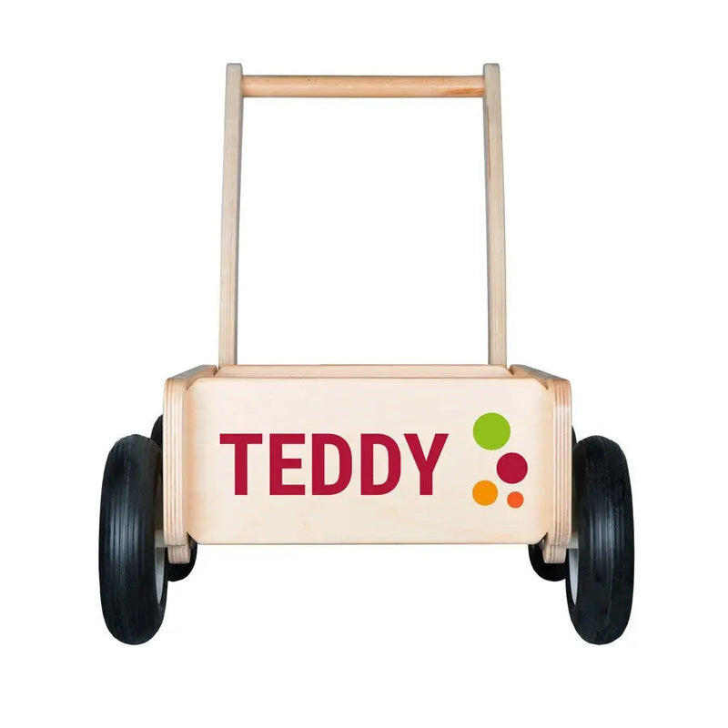 Wooden push cart with name - | Livrare Flori Județul Călărași