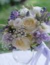 Buchet Mireasa Trandafiri Ivoire Si Limonium