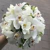 Buchet De Mireasa Cu Orhidee Cymbidium Si Frezii Albe