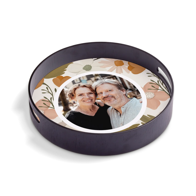 Serving tray - Round - Black - 30 cm - | Livrare Flori Județul Călărași