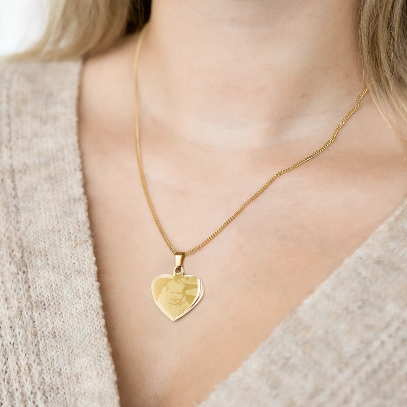 Pendant Inimă with photo - gold - | Livrare Flori Județul Călărași