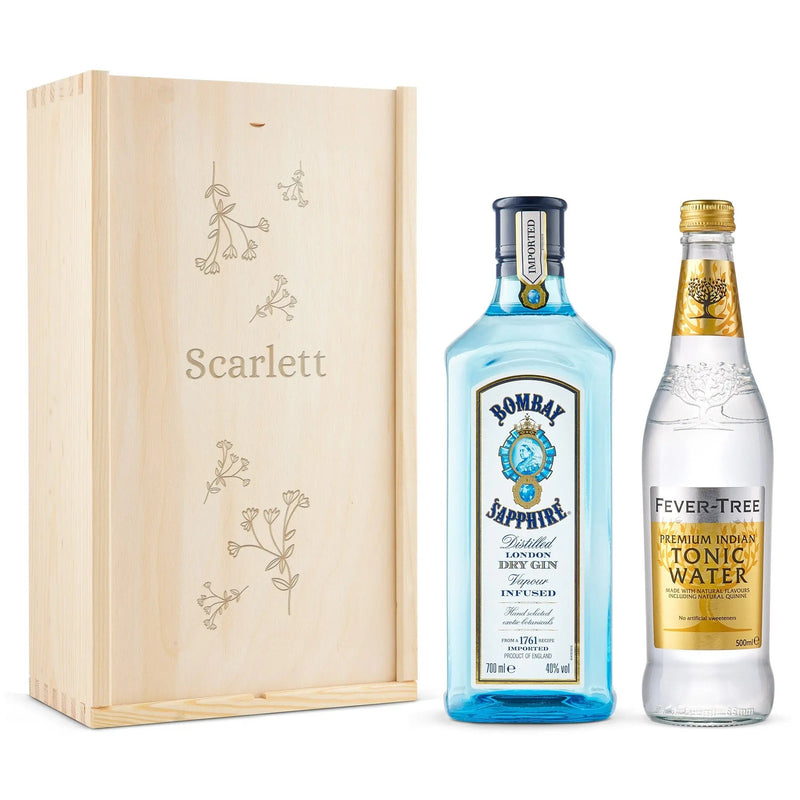 Gin & tonic gift set - Bombay Sapphire - Engraved case - | Livrare Flori Județul Călărași